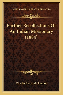 Libro Further Recollections Of An Indian Missionary (1884...