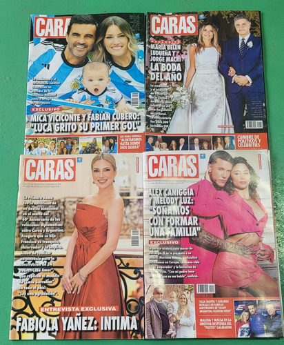 Lote De 4 Revistas Caras #f (Usado)