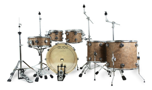 Bateria Acustica Profesional Aureal Solid Vintage C/herraje Color Marrón oscuro