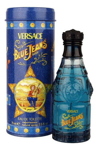 Versace Blue Jeans Original Hombre Edt Spray 75 Ml Leer Caba