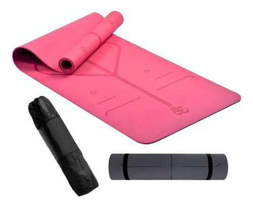 Mat Yoga 8mm Colchoneta Eco Friendly Con Guías + Bolso 