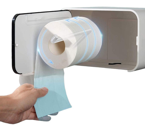 Imagen 6 de 10 de 2 Soporte Papel Higienico Pañuelos Baño Adhesivo Base Repisa