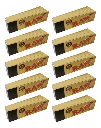 Filter Tips Raw Sin Blanquear, Paquete De 10 Unidades = 500