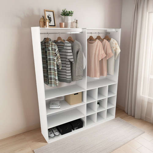 Armário Arara Gaveta Lucia 100% Mdf (cabide Roupa) Cor Branco