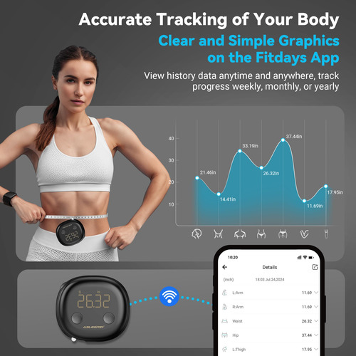 Fita Métrica Smart Body Ablegrid Recarregável Com Aplicativo