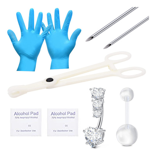 Qwalit Kit De Piercing Para Ombligo, Kit De Piercing Para El