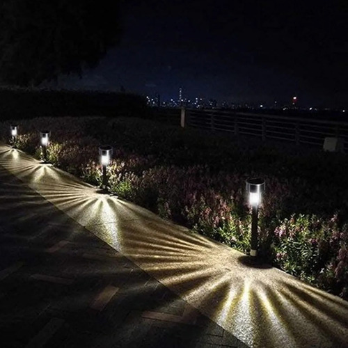 Solar Led Luminaria Acero Inoxidable Jardín 10 Piezas
