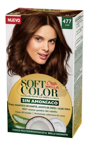 Tintura Wella Sin Amoniaco Kit Soft Color 477 Cafe