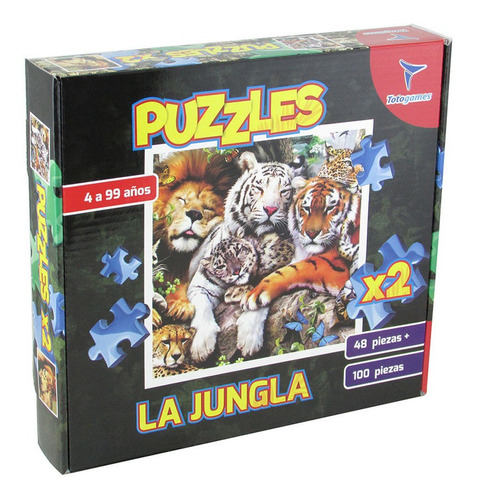 Puzzles La Jungla 48 Y 100 Piezas Rompecabezas