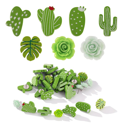 Juego De 60 Pines Decorativos, Cactus Palm Leaf Camelli...