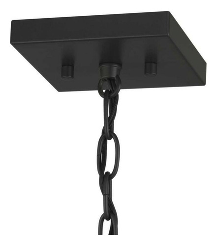 Lampara De Techo 10'' Mini Colgante Rectangular Rustico 60w Estructura Negro/gris