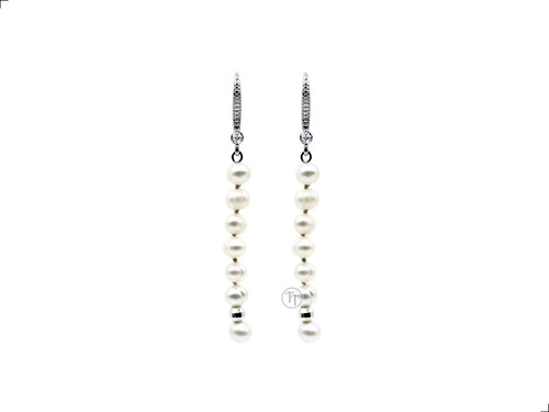 Aretes Perlas Plata 1ra Ley 925 By Thiago Turcott® Largos