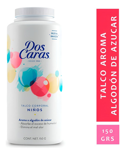Talco Corporal Infantil Dos Caras 150g Algodon De AzĂșcar