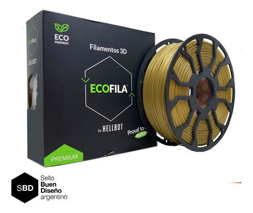 Filamento Pla Impresora 3d Hellbot Ecofila 1kg 1.75mm Dorado