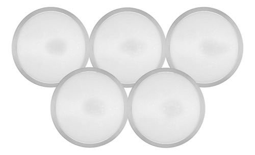 Kit De 5 Piezas Luminaria 18w Circular Empotrable Luz Cálida Color Blanco