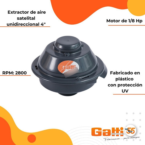 Extractor De Aire Satelital 4 (10cm) Unidireccional