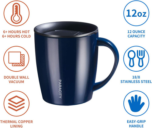 Paracity Taza De Café Aislante Taza De Café De Acero Inox...