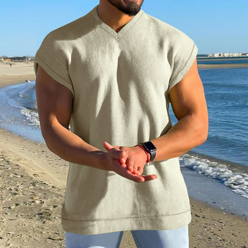 Playera Sin Mangas Tipo Gofre Sin Mangas Con Estampado De Ch