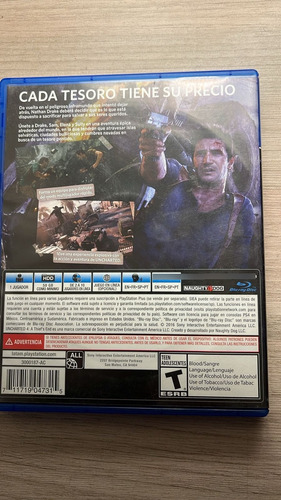 Uncharted 4: A Thief's End Ed. Estándar Ps4 Físico (Usado)