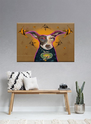 Cuadro Perros Mestizo Colibri  Nordico Canvas Impreso Unico