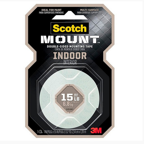 3 Cintas Doble Cara Para Interioeres Scotch 2.54cm X 1.39m