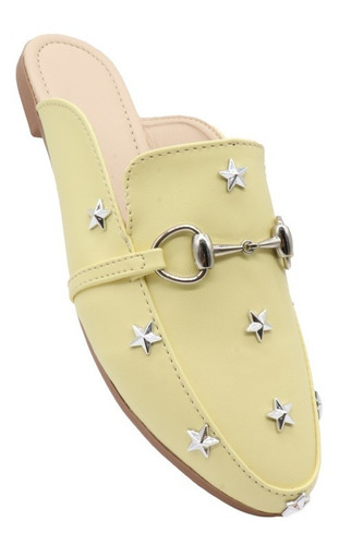 Mules Flats Sandalia Para Mujer Estrella Pastel Elegante 017