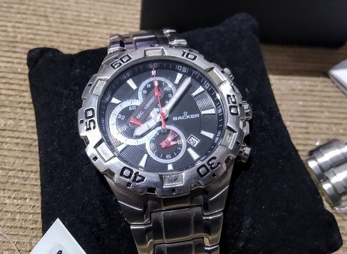 Relógio Backer Cronógrafo - Máquina Seiko - Completo