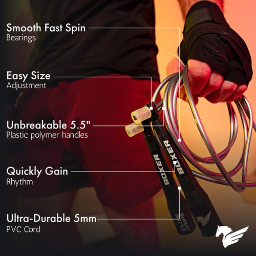 Elite Jumps Boxer Jump Rope 3.0 Para Entrenamiento Físico Y