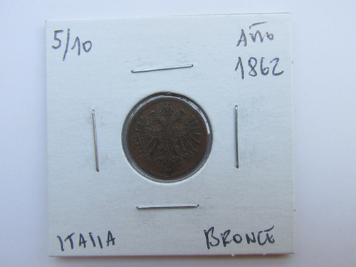 Moneda Italia 5/10 Soldo Lombardia-venecia Año 1862 Escasa