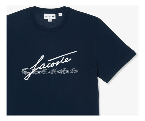 Imagen 3 de 3 de Remera De Hombre Azul Marino Lacoste Th2054