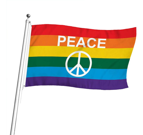 Colorida Bandera De La Paz De Poliéster Resistente A La Deco