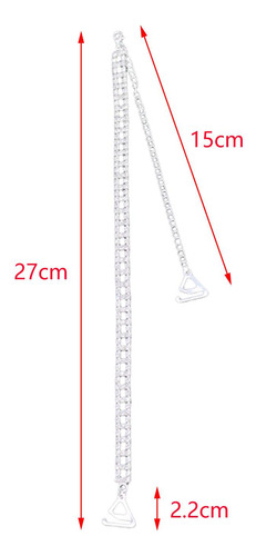 1 Par De Correas Para Longitud Del Gancho De 2,2 Cm. Plata