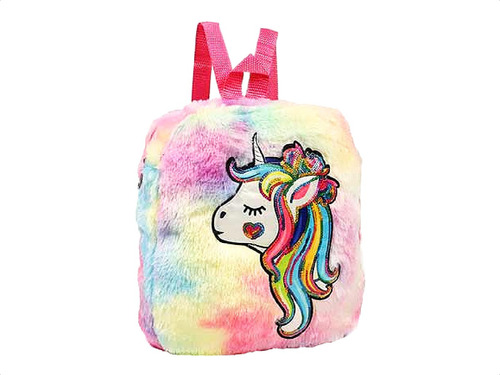 Mochila Infantil Nena Niña Unicornio Rosa Peluche Viaje