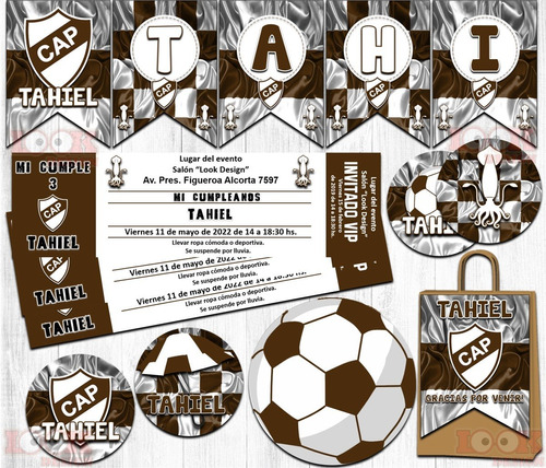 Kit Imprimible Candy Bar Club Platense Fútbol 100% Editable