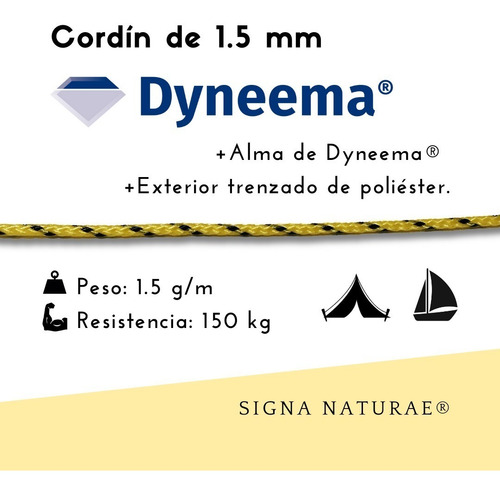 Imagen 2 de 4 de Cordín De Dyneema (1.5 Mm) X 15 M - Regatas, Toldos Carpas