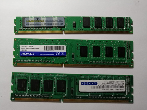 Memoria Ram Dim Ddr3 2gb 1333mhz Para Pc De Mesa Funcionales