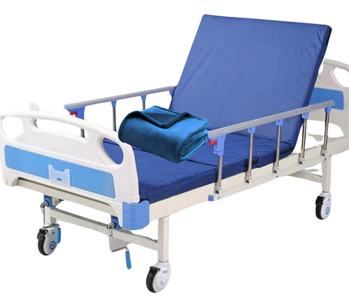 Cama Hospitalaria Manual Posiciones, Frazada Azul