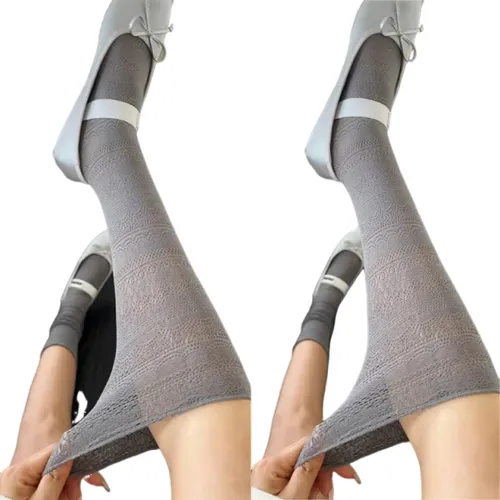 2 Pares De Calcetines De Verano Con Encaje Hueco En Forma De
