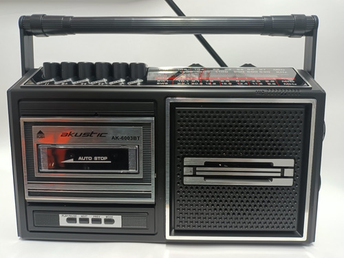 Radio Grabadora Akustic Ak-6003bt Casette, Usb, Bt. 