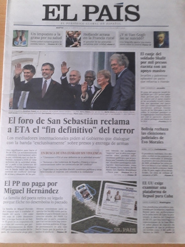 Diario El País España 18 10 2011 Foro De San Sebastián (Usado)