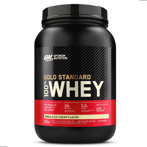 Suplemento en polvo Optimum Nutrition  Proteína Gold Standard 100% Whey proteína sabor vanilla ice cream en pote de 907g