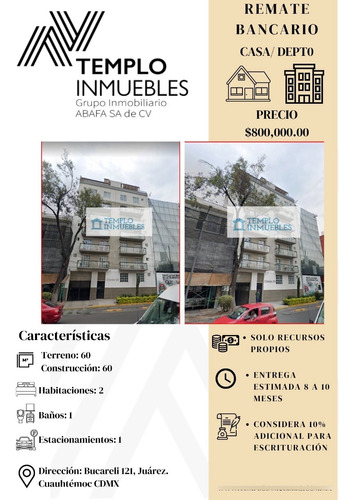 Departamento En Venta En Bucareli 121, Juárez. Cuauhtémoc Cdmx