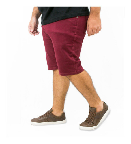 Imagem 1 de 4 de Bermuda Jeans Masculina Colorida C/ Lycra Top Plus Size