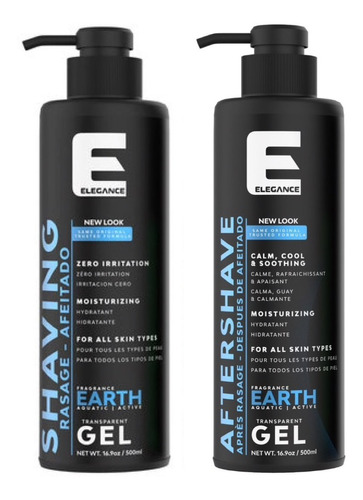 Elegance  Shaving Gel Y After Shave 500ml Aroma Azul/earth