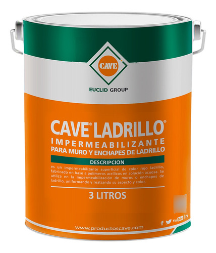 Cave Ladrillo - Impermeabilizante Para Muros Galón 3 Lt