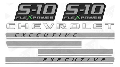 Adesivo Faixa Lateral S-10 Executive Flexpower Verde Grafite