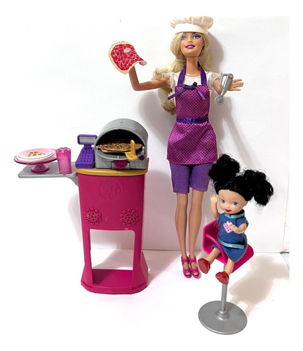  Barbie Muñeca Pizzera Con Chesea + Accesorios  Original