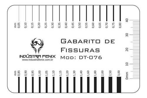 Fissurômetro Gabarito Fissuras Régua Fiss04 Transp Fenix