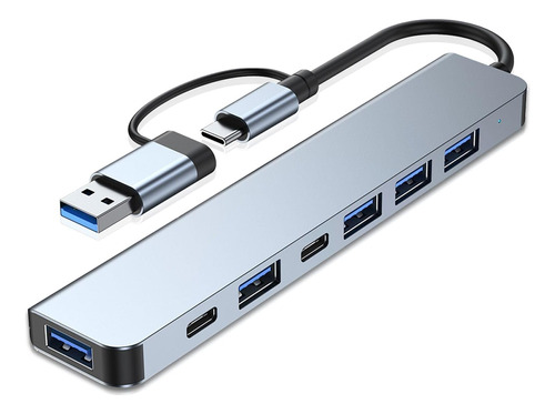 Hub Usb C Vienon 7 En 1 De Aluminio Con Usb 3.0, Usb 2.0 Po.