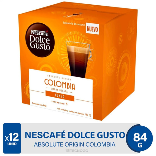 Capsulas Nescafe Dolce Gusto Lungo Colombia Cafe Premium